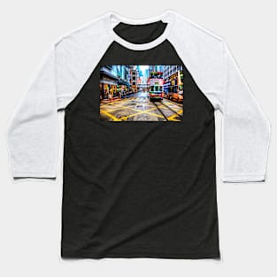 Hong Kong Tram Crossing Baseball T-Shirt